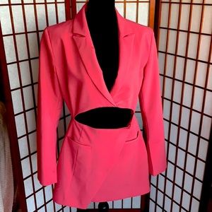 Zara pink cut out suit dress